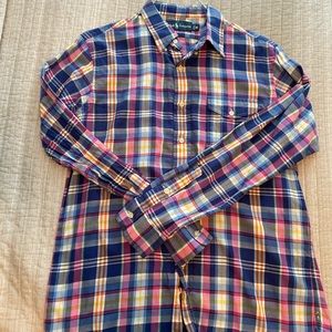 Ralph Lauren blue plaid button down shirt size M